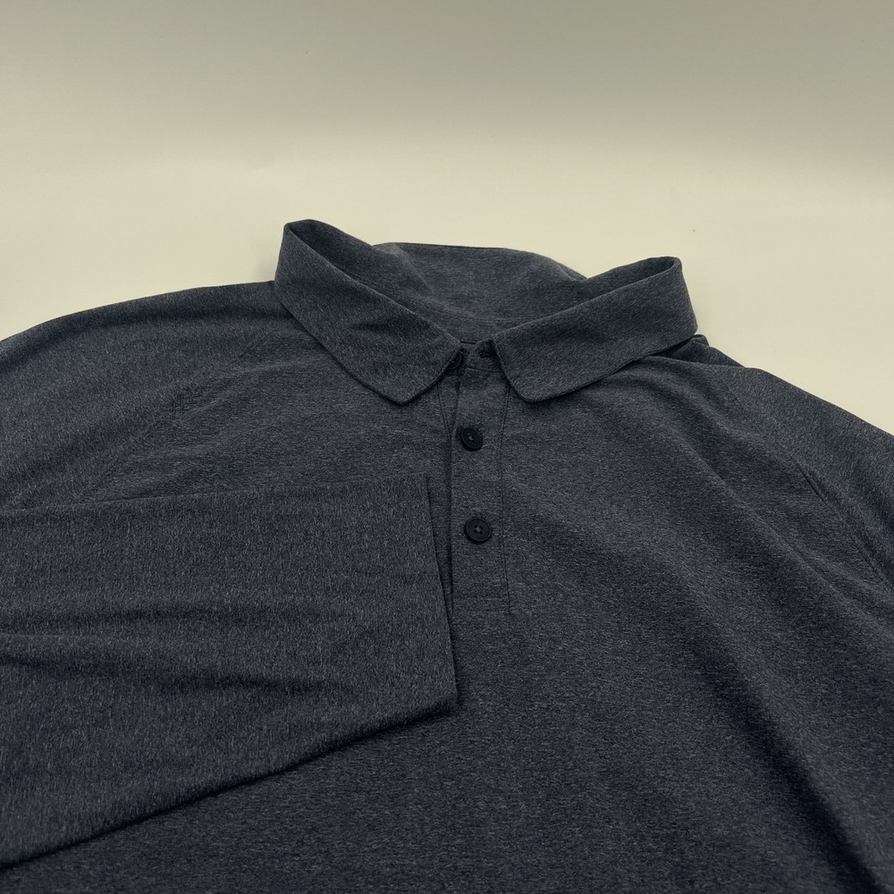 RHONE Reigns Polo Shirt Mens 2XL LS Performance Golf Polo Blue